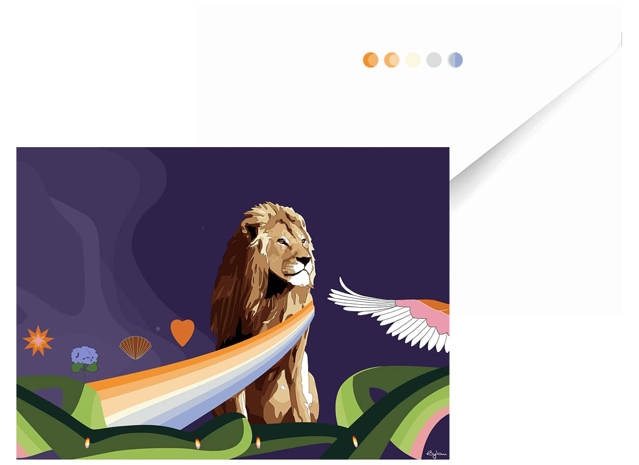 ILLU CARTE Lion By Lau RECTO ok copie