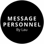 MESSAGE PERSONNEL By Lau LOGO Pastille Bord Blanc 3cm copie